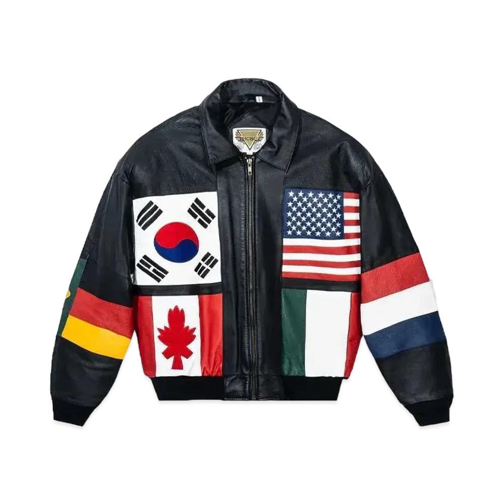 ANTI SOCIAL SOCIAL CLUB PARIS 2024 CAPSULE Vintage Olympic Leather Jacket "Black"
