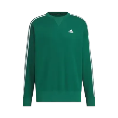 adidas Essentials Plus Loose Fit Three Stripes French Terry Sweatshirt "Collegiate Green"