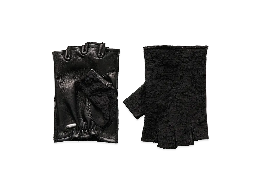 OUR LEGACY Biker Glove "Black Lotus Shrunken Lace"