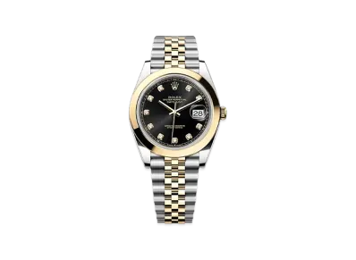 ROLEX Lady-Datejust Oystersteel & White Gold Diamonds "Black"