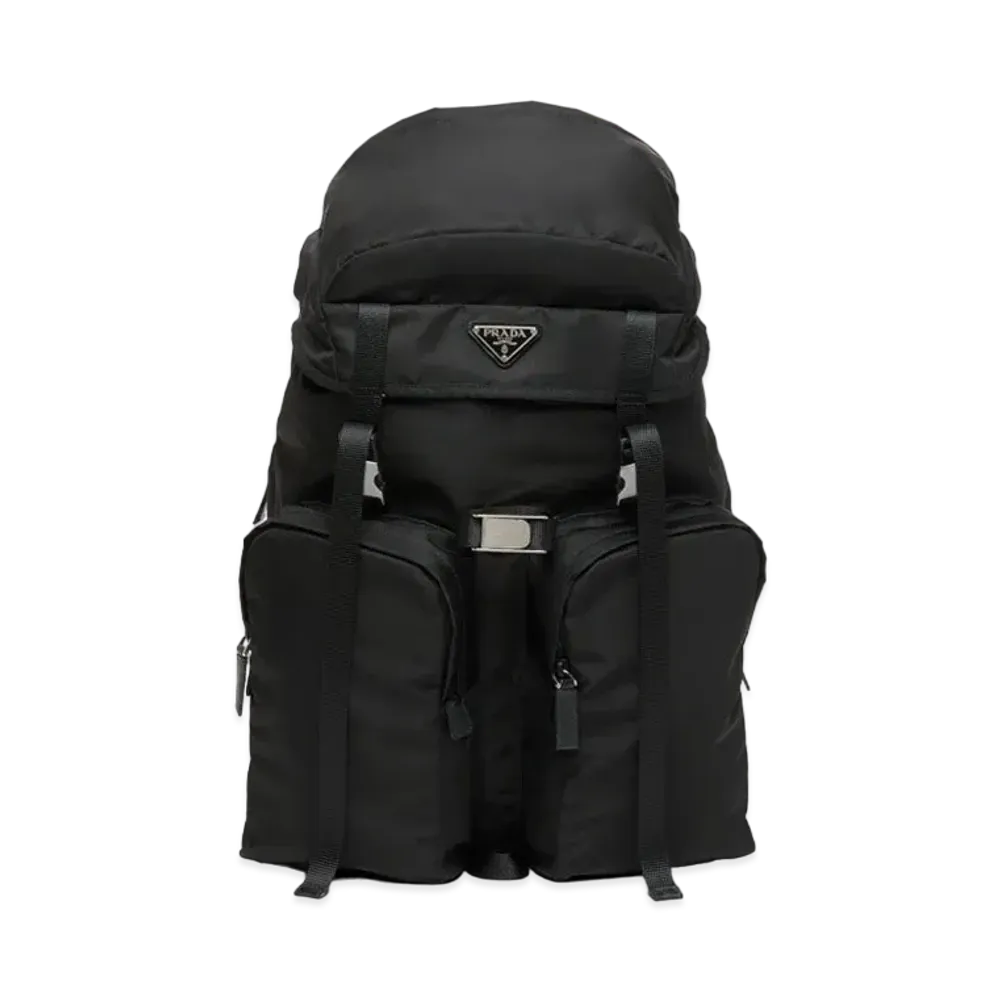 PRADA Re-Nylon and Saffiano Leather Backpack "Black"