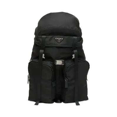 PRADA Re-Nylon and Saffiano Leather Backpack "Black"