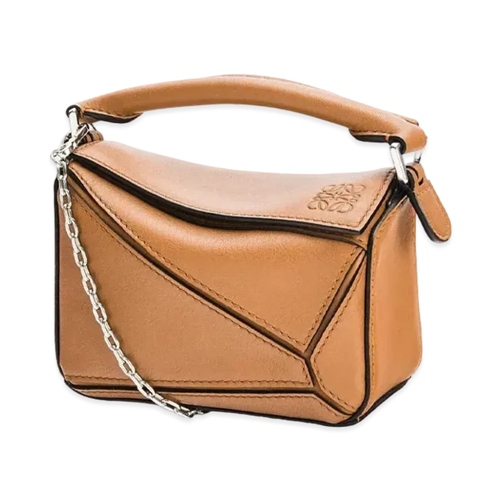 LOEWE Nano Puzzle Bag In Classic Calfskin "Warm Desert"