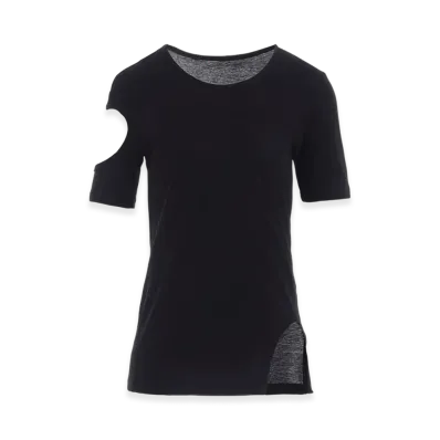 Yohji Yamamoto Tightly Twisted Jersry Shrt Sleeve "Black"
