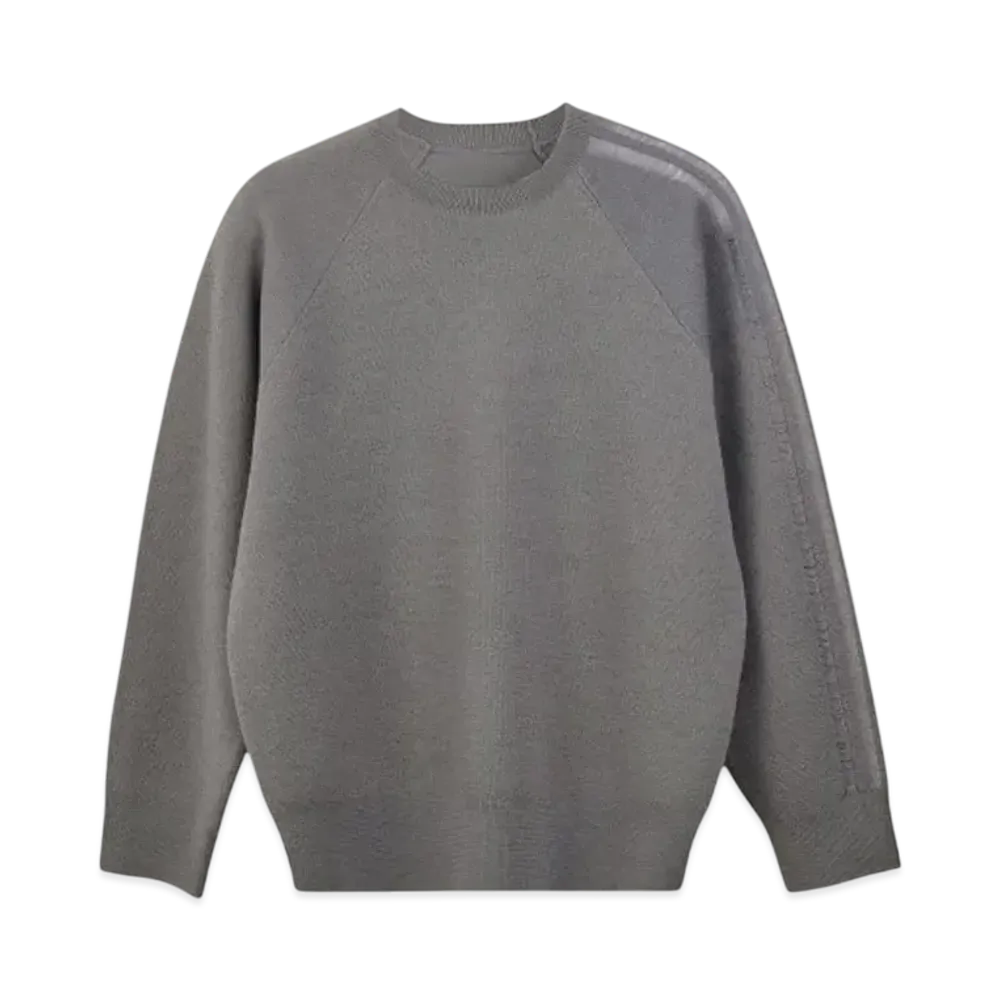 adidas Y-3 Logo Knit Crew Sweatshirt "Solid Grey"