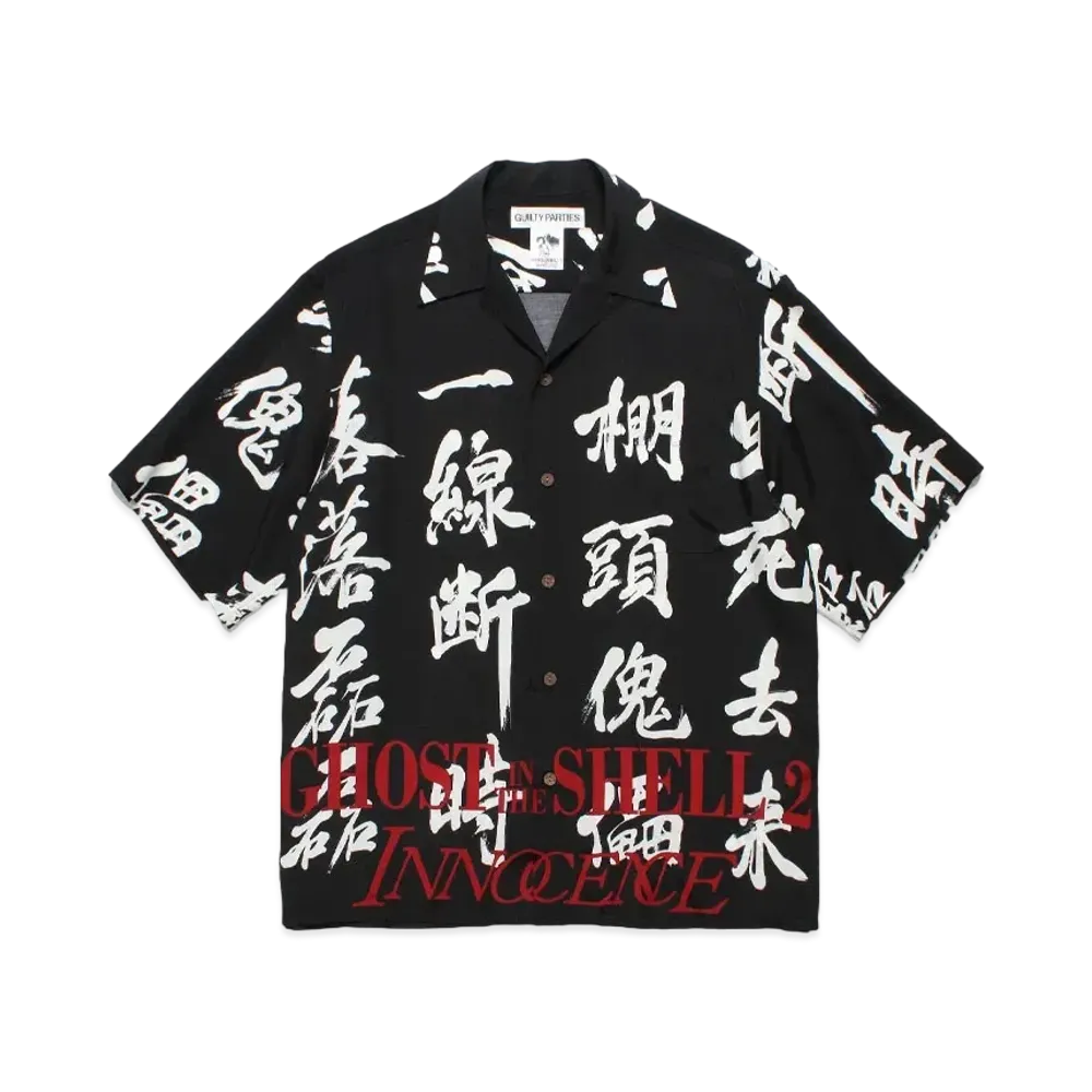 WACKO MARIA x GHOST IN THE SHELL 2 INNOCENCE Hawaiian Shirt "Black"