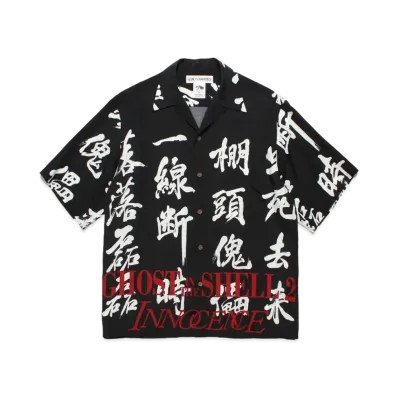 WACKO MARIA x GHOST IN THE SHELL 2 INNOCENCE Hawaiian Shirt "Black"