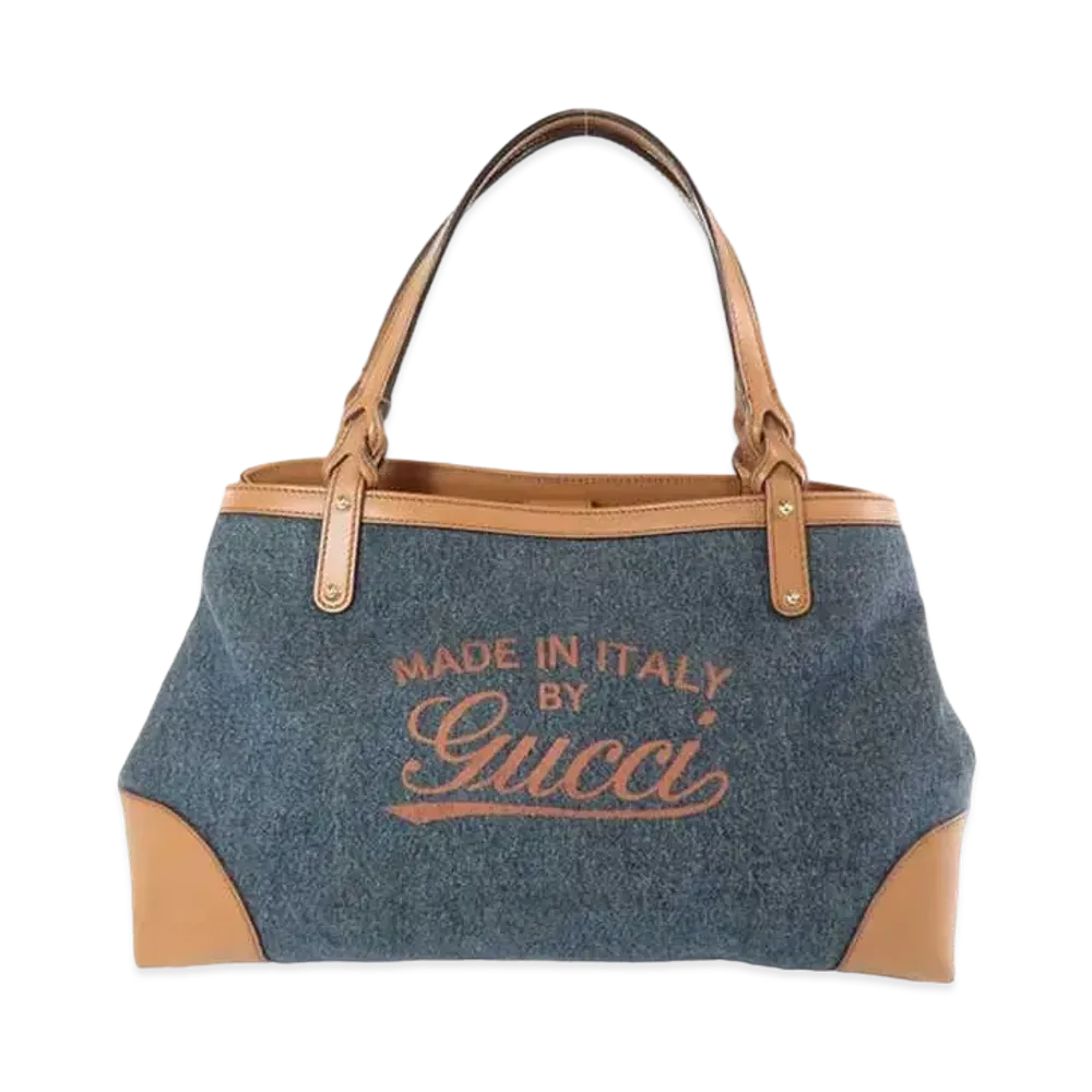 GUCCI Craft Denim Tote Bag