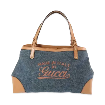 GUCCI Craft Denim Tote Bag