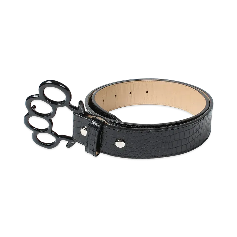 WACKO MARIA Johnny / Leather Belt "Crocodile Embossed"