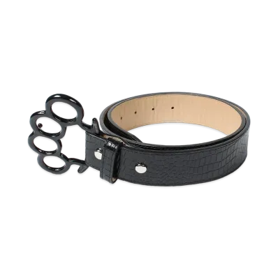 WACKO MARIA Johnny / Leather Belt "Crocodile Embossed"