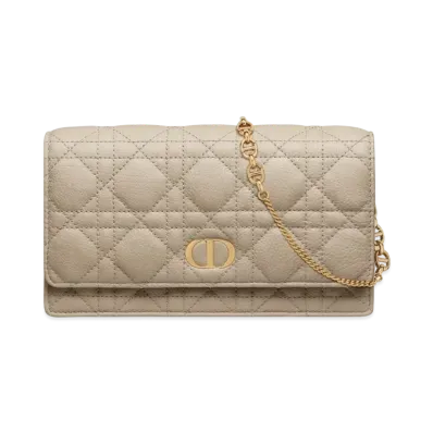 Dior Caro Pouch Supple Cannage Calfskin "Sand"