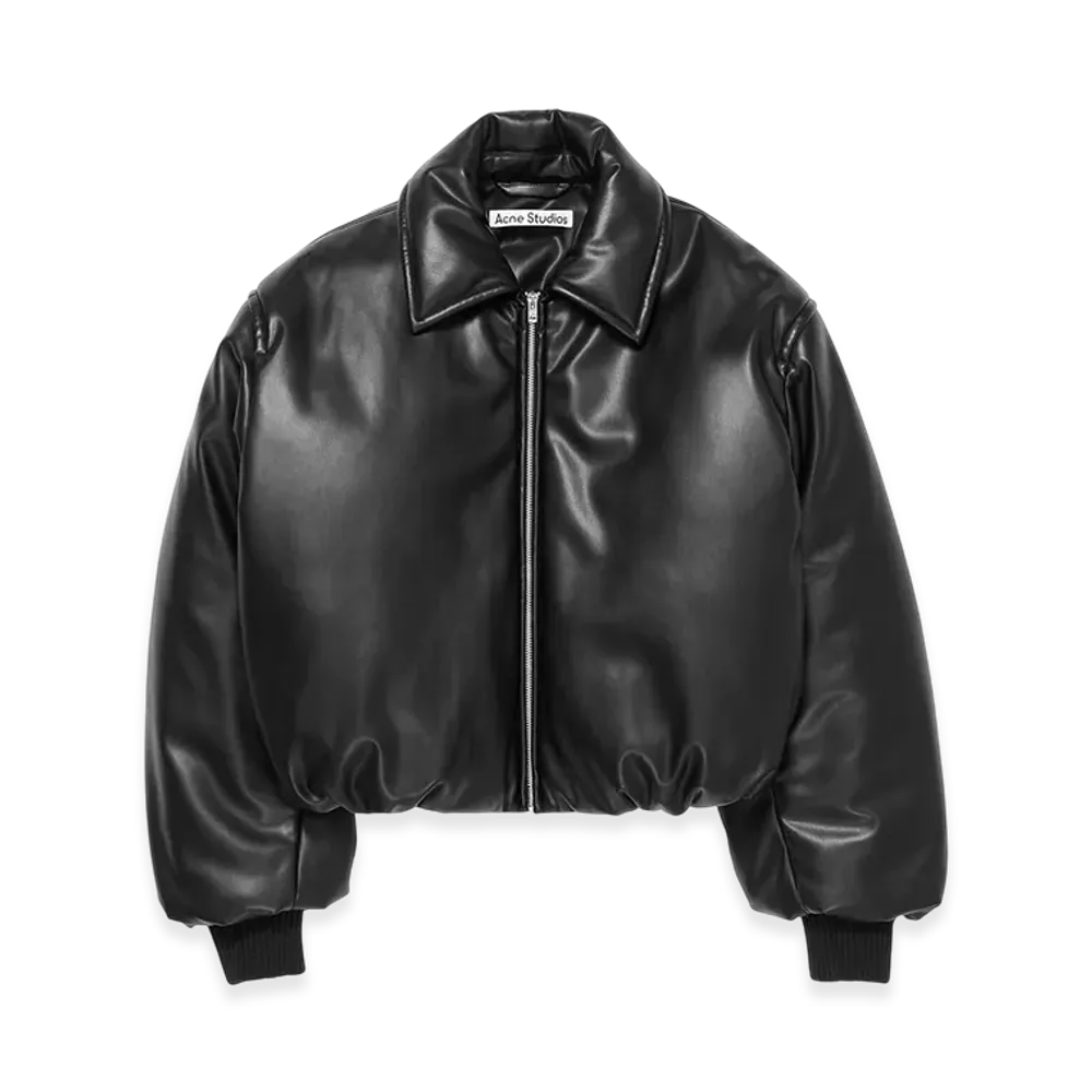 Acne Studios Faux Leather Bomber Jacket "Black"