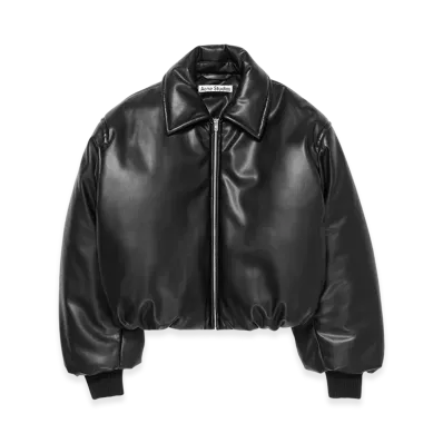 Acne Studios Faux Leather Bomber Jacket "Black"