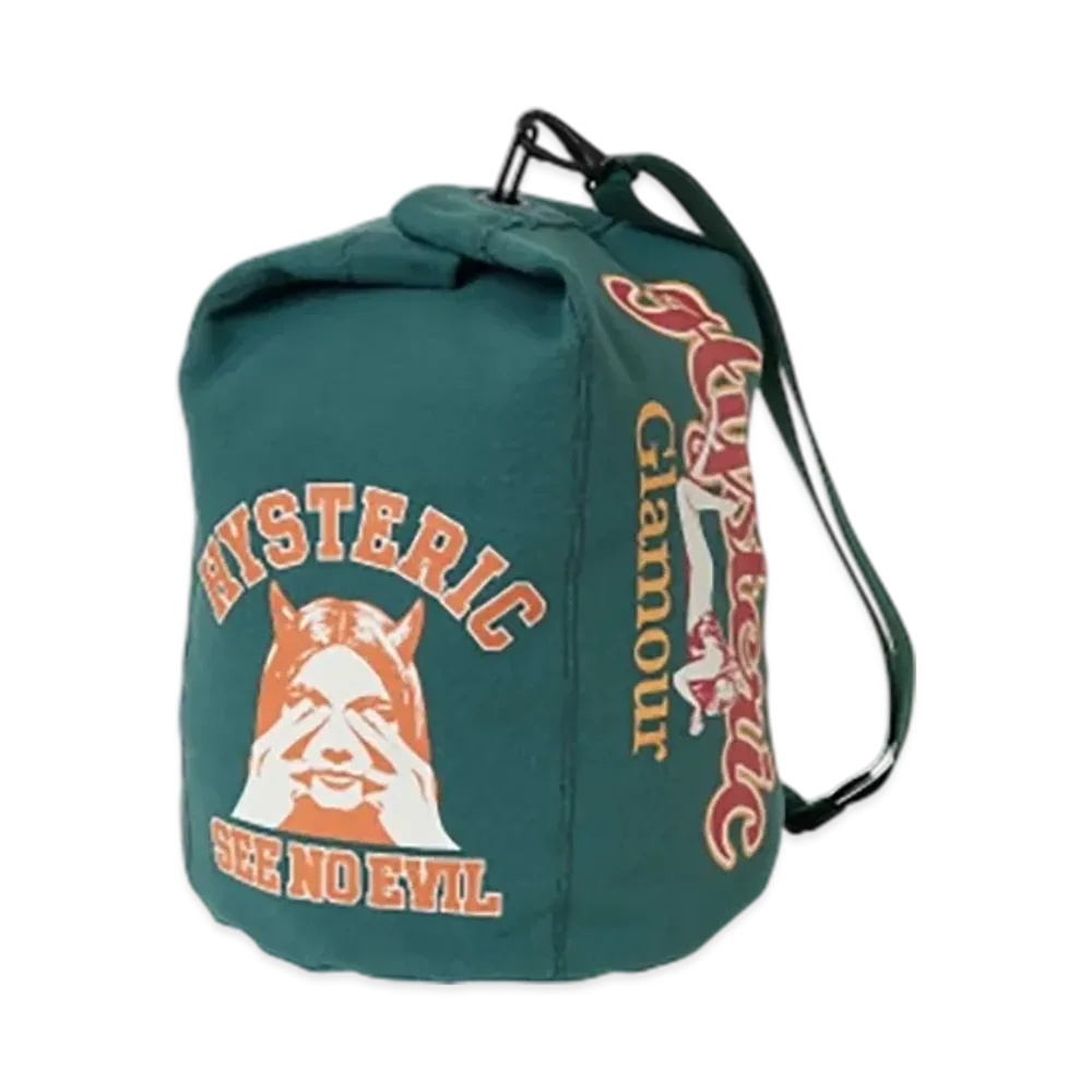 HYSTERIC GLAMOUR Colleege Collage Sweat Shoulder Bag "Green"