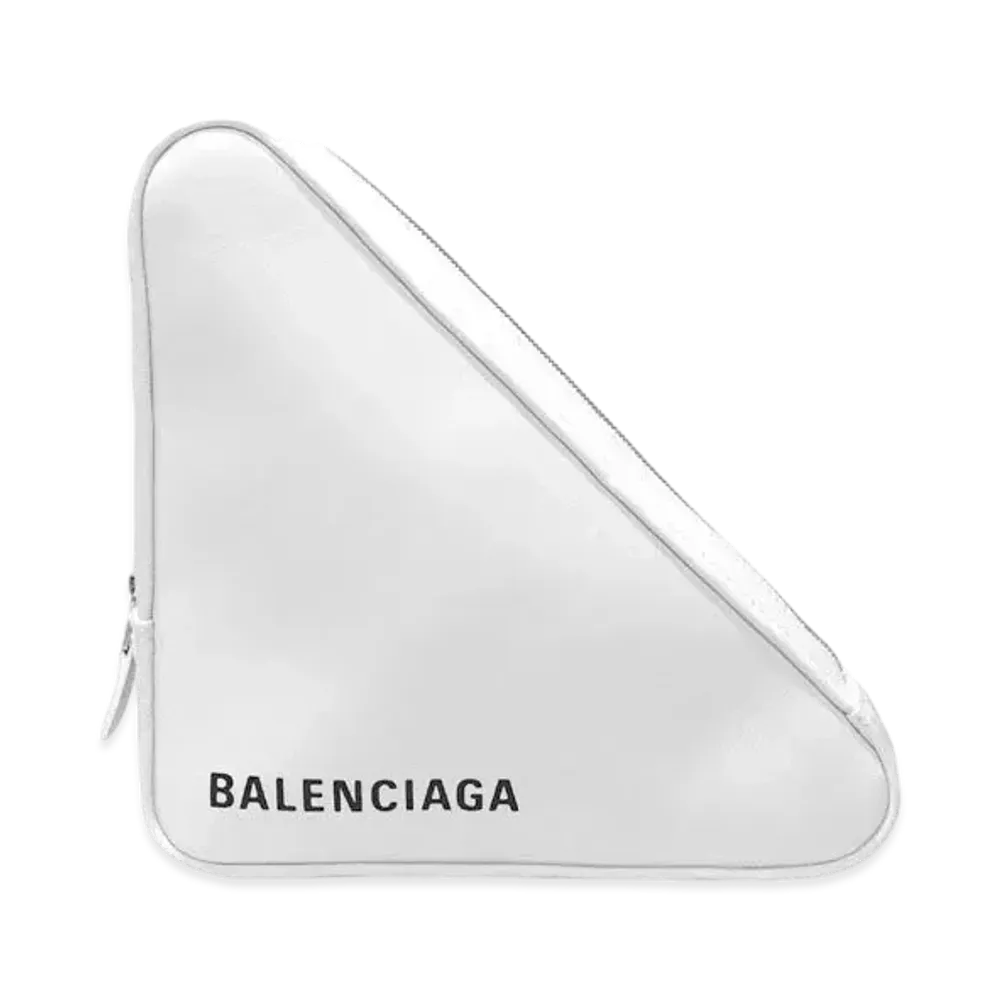 BALENCIAGA Triangle Clutch Bag "White"
