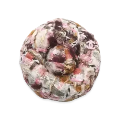 CHANEL Camellia Cotton & Wool Tweed "Burgundy/Pink/Beige/Grey"