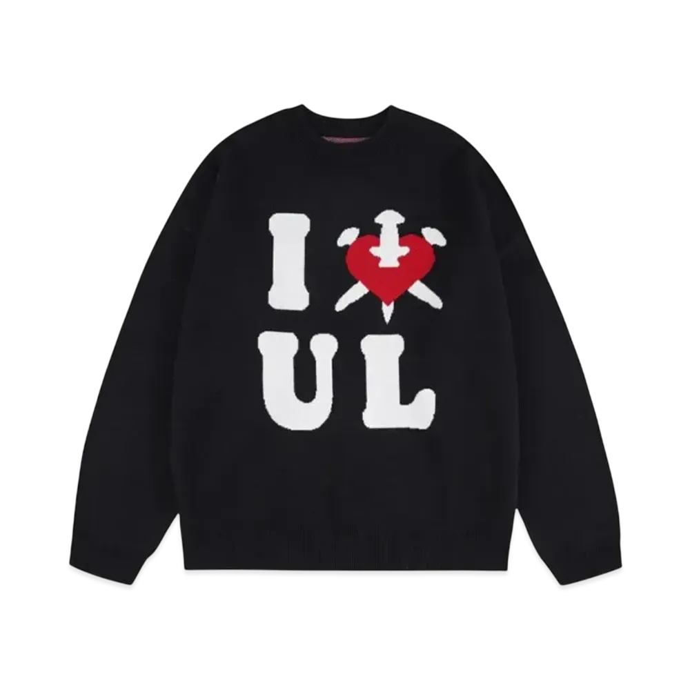 Unknown London I Luv U L Jacquard Knit "Black"