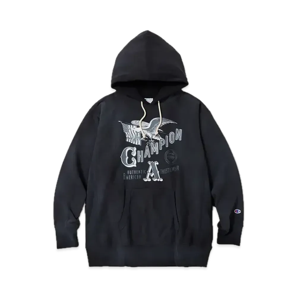 Champion Reverse Weave Hooded Sweatshirt "Black"