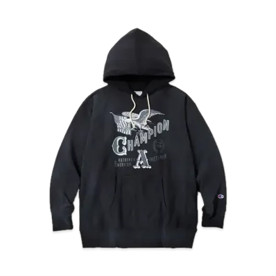 Champion Reverse Weave Hooded Sweatshirt "Black"