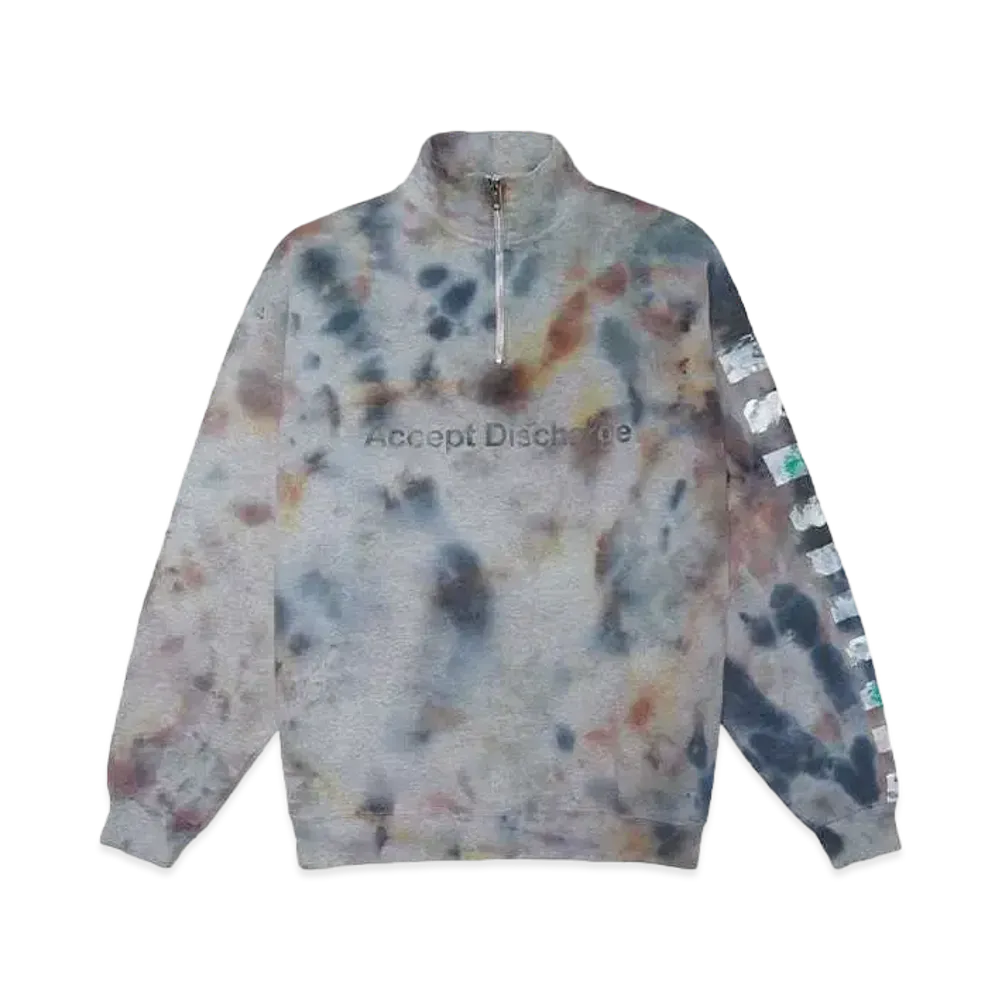 ACCEPT DISCHARGE Comocamouflage half zip sweatshirt "TIEDYE"