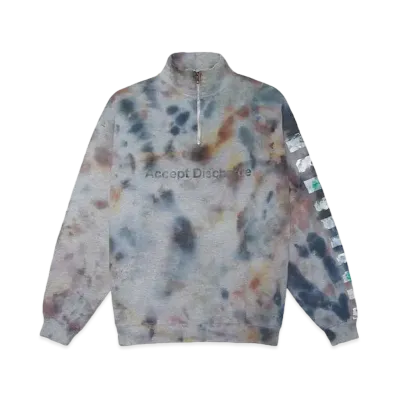 ACCEPT DISCHARGE Comocamouflage half zip sweatshirt "TIEDYE"