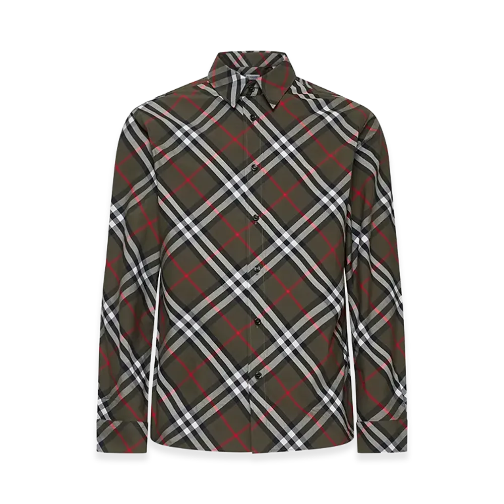Burberry Embroidered Poplin Shirt "Checked"