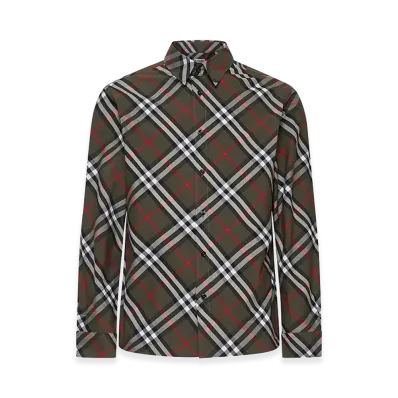 Burberry Embroidered Poplin Shirt "Checked"
