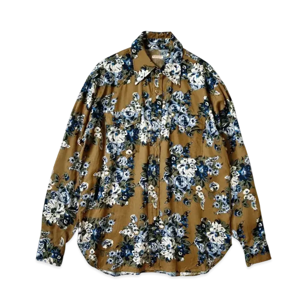 KAPITAL Rayon Twill Dianthus Champetre Husky Western Shirt "Brown Khaki"
