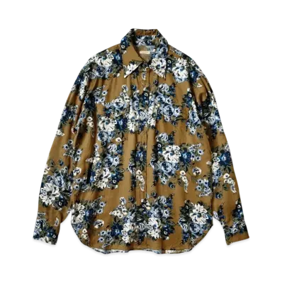 KAPITAL Rayon Twill Dianthus Champetre Husky Western Shirt "Brown Khaki"