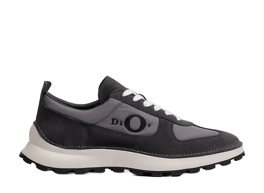 Dior Squash Sneaker Suede Calfskin and Technical Fabric "Black/Gray"