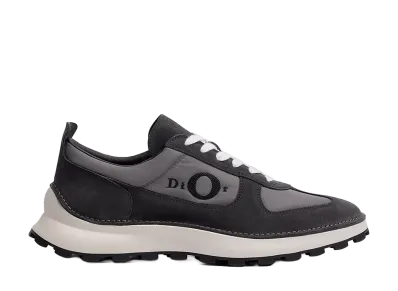 Dior Squash Sneaker Suede Calfskin and Technical Fabric "Black/Gray"