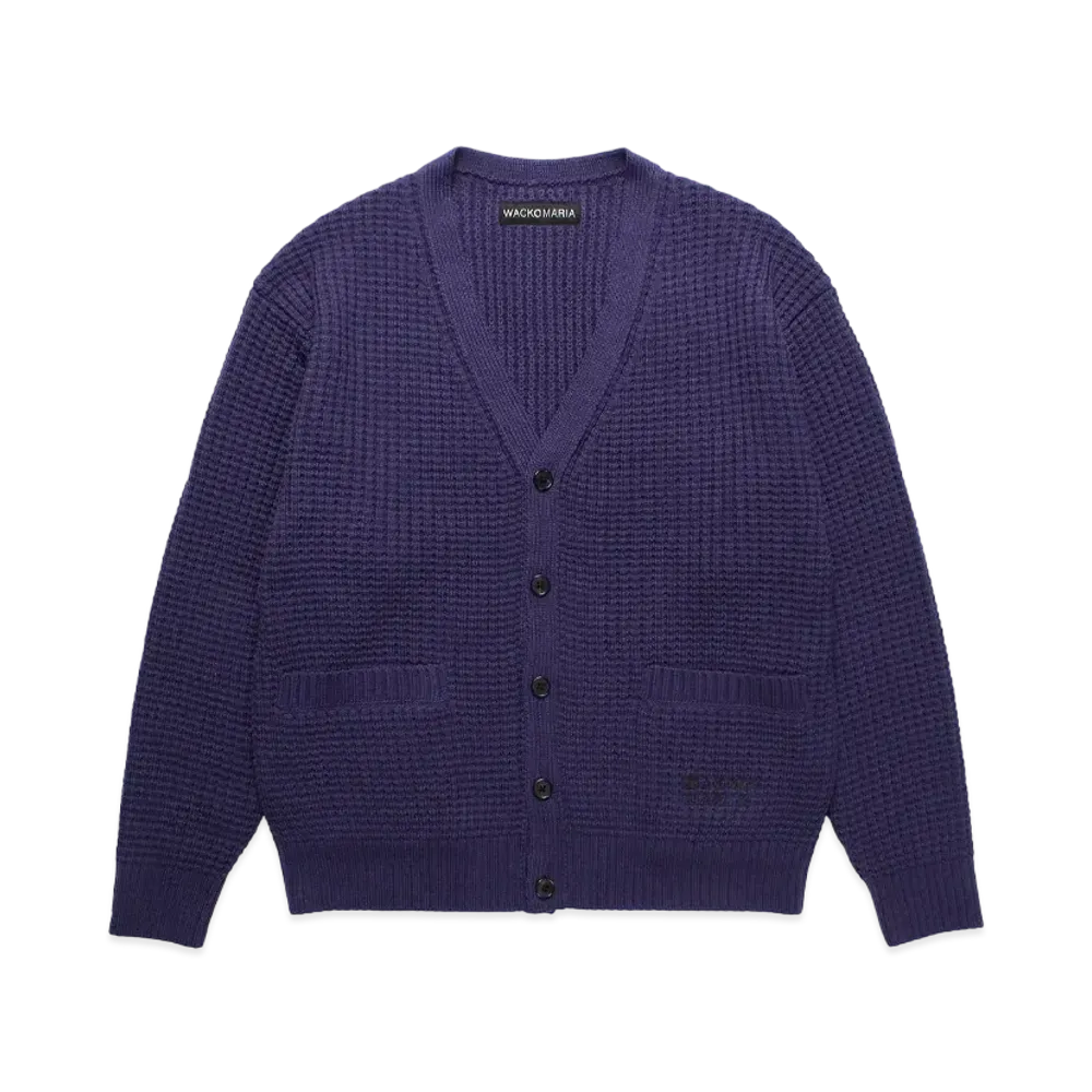 WACKO MARIA Waffle Knit Cardigan "Purple"