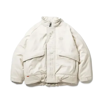 TIGHTBOOTH Short Leather Monster Parka "Ivory"