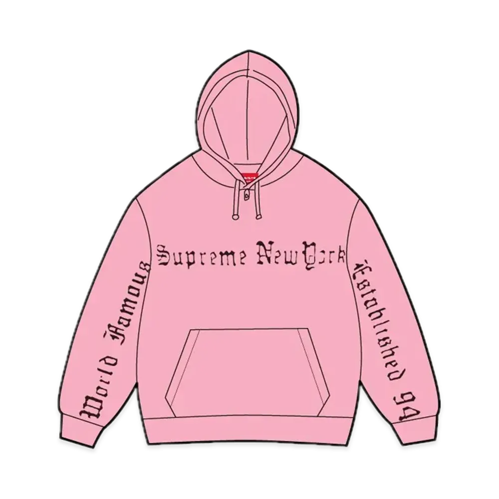 Supreme Contrast Cutout Hooded Sweatshirt "Pink"