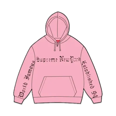 Supreme Contrast Cutout Hooded Sweatshirt "Pink"