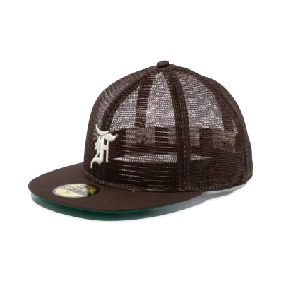 NEW ERA x FEAR OF GOD ESSENTIALS 59Fifty Tracker F Logo Walnut Green Under Visor "Walnut"