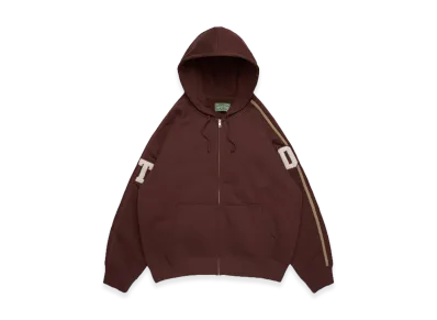 DENIM TEARS DT Chenille Patch Zip Hoodie "Brown"