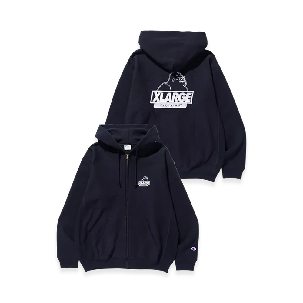 Xlarge x Champion Reverse Weave Zip Up Hooded Sweatshirt "Black"