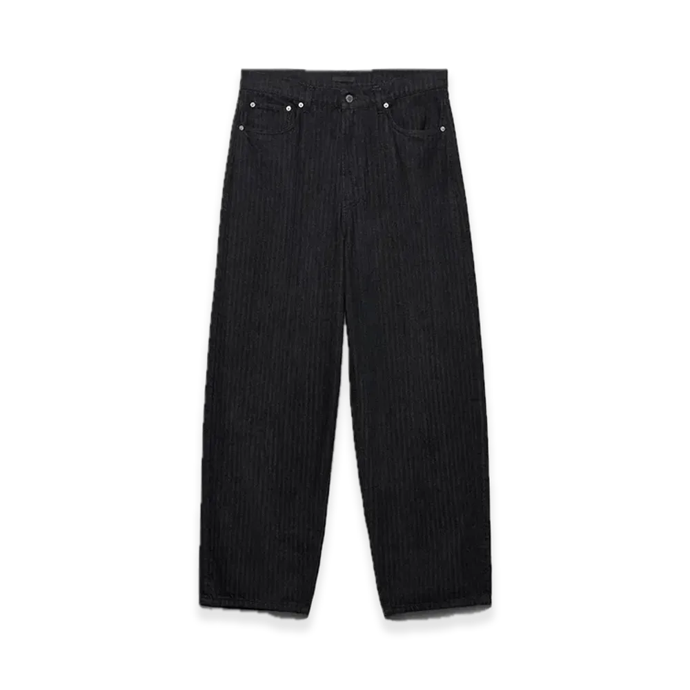 PRADA Wide-Leg Chevron Denim Jeans "Black"