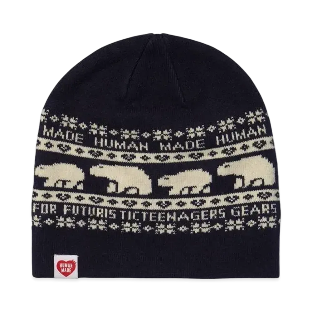 HUMAN MADE JACQUARD BEANIE "Navy"