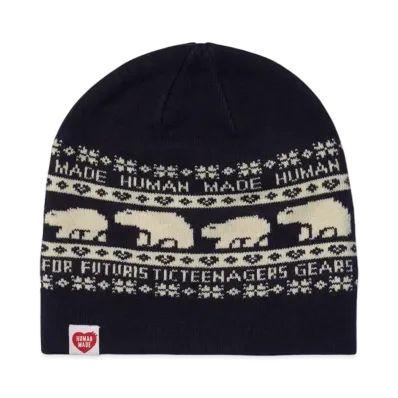 HUMAN MADE JACQUARD BEANIE "Navy"