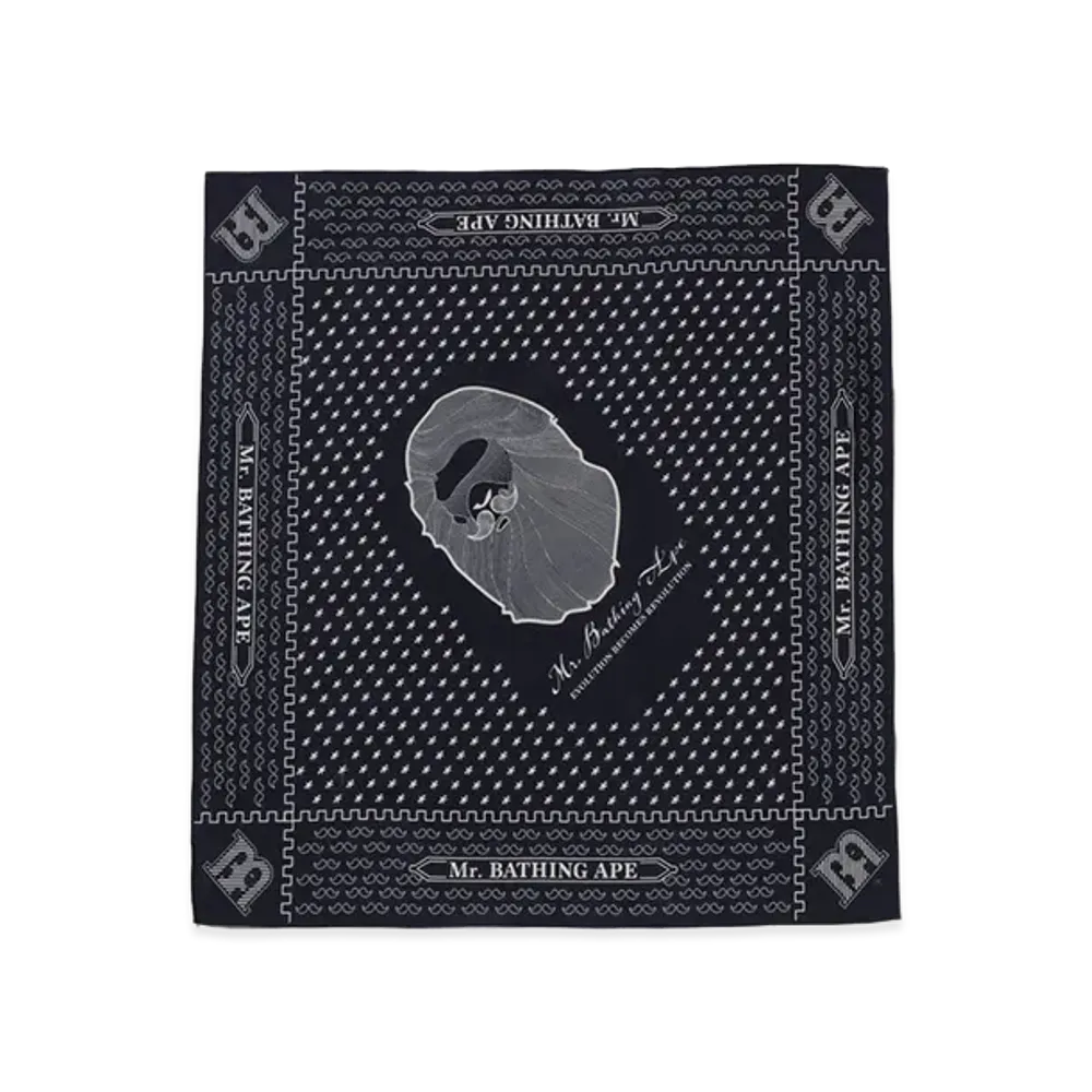 A BATHING APE Cotton Printed Bandana "Navy"