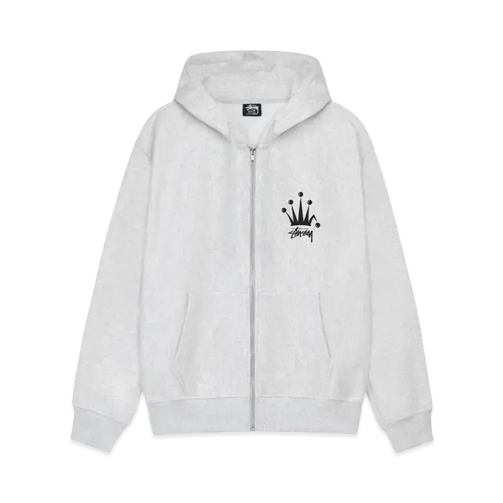 Stussy Regal Crown Zip Hoodie "Ash Heather"