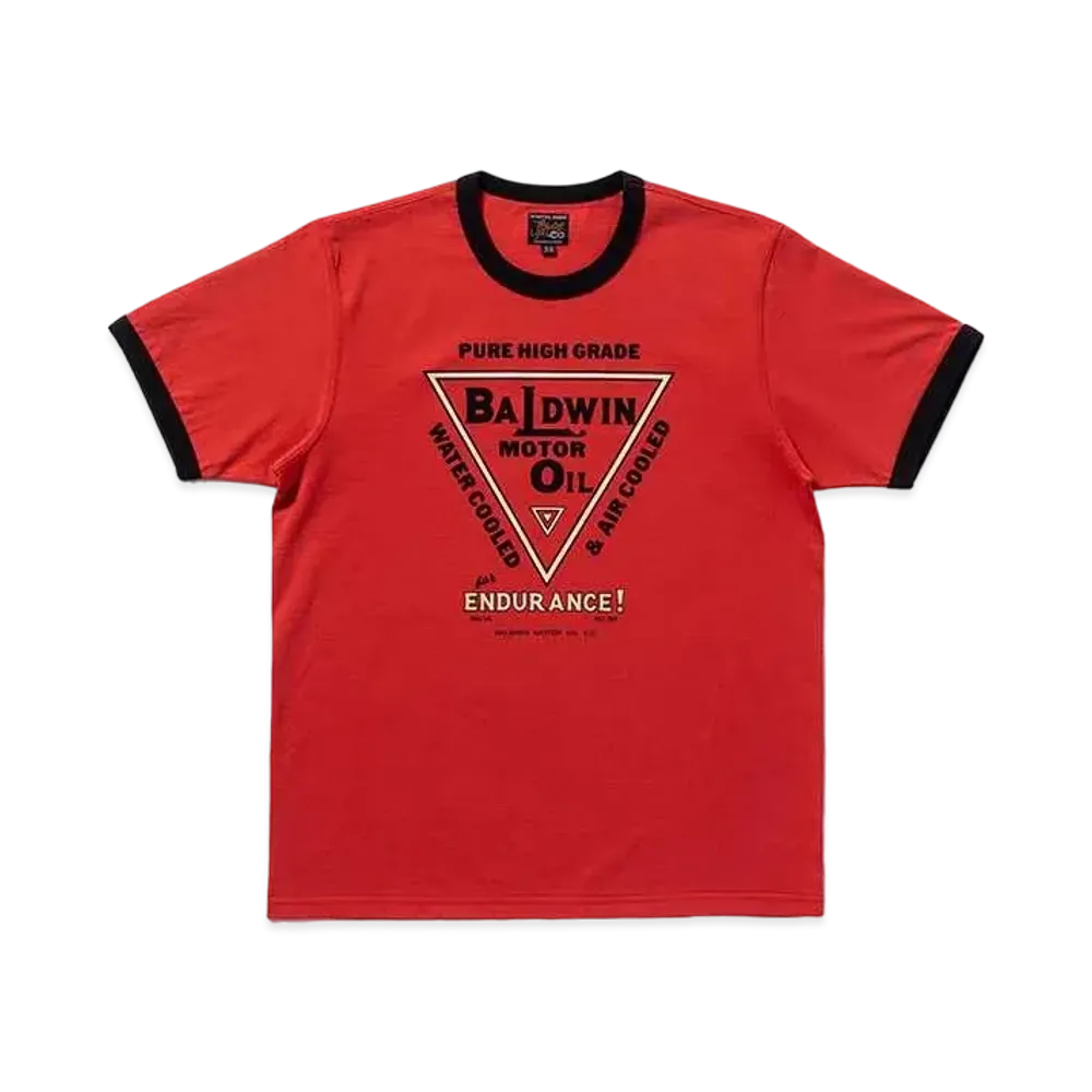 THE REAL McCOY'S Joe Mccoy Tee / Baldwin Motor Oil "Scarlet x Black"