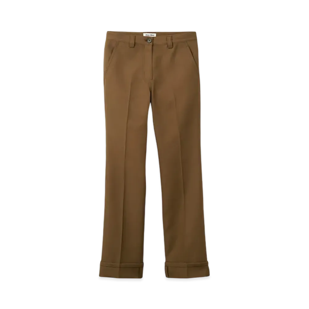 MIU MIU Women's Covert Pants "Military Green"