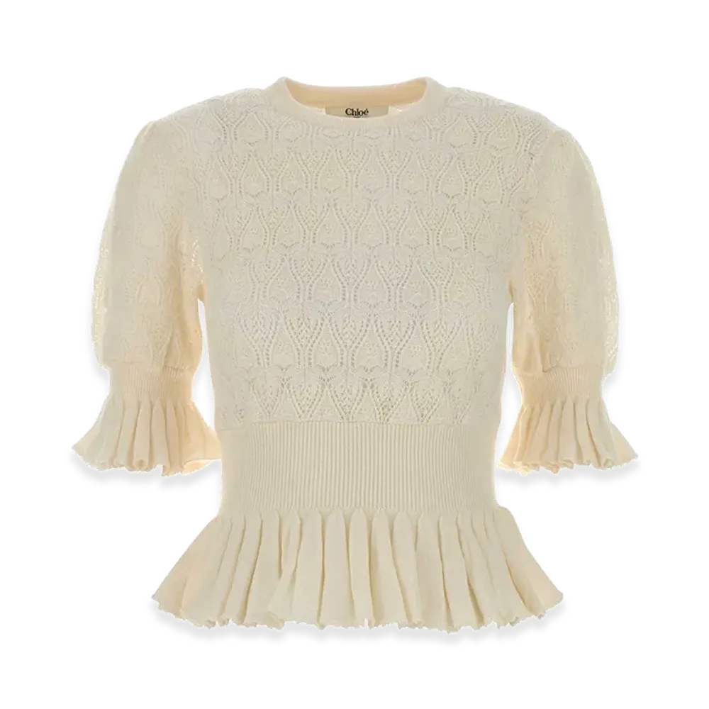 Chloe Women's Wool And Viscose Sweater "White"