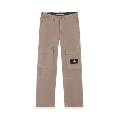 Stone Island 30601 Panama Cotton Old Effect Relaxed Fit Cargo Pants - 24FW "Walnut Brown"