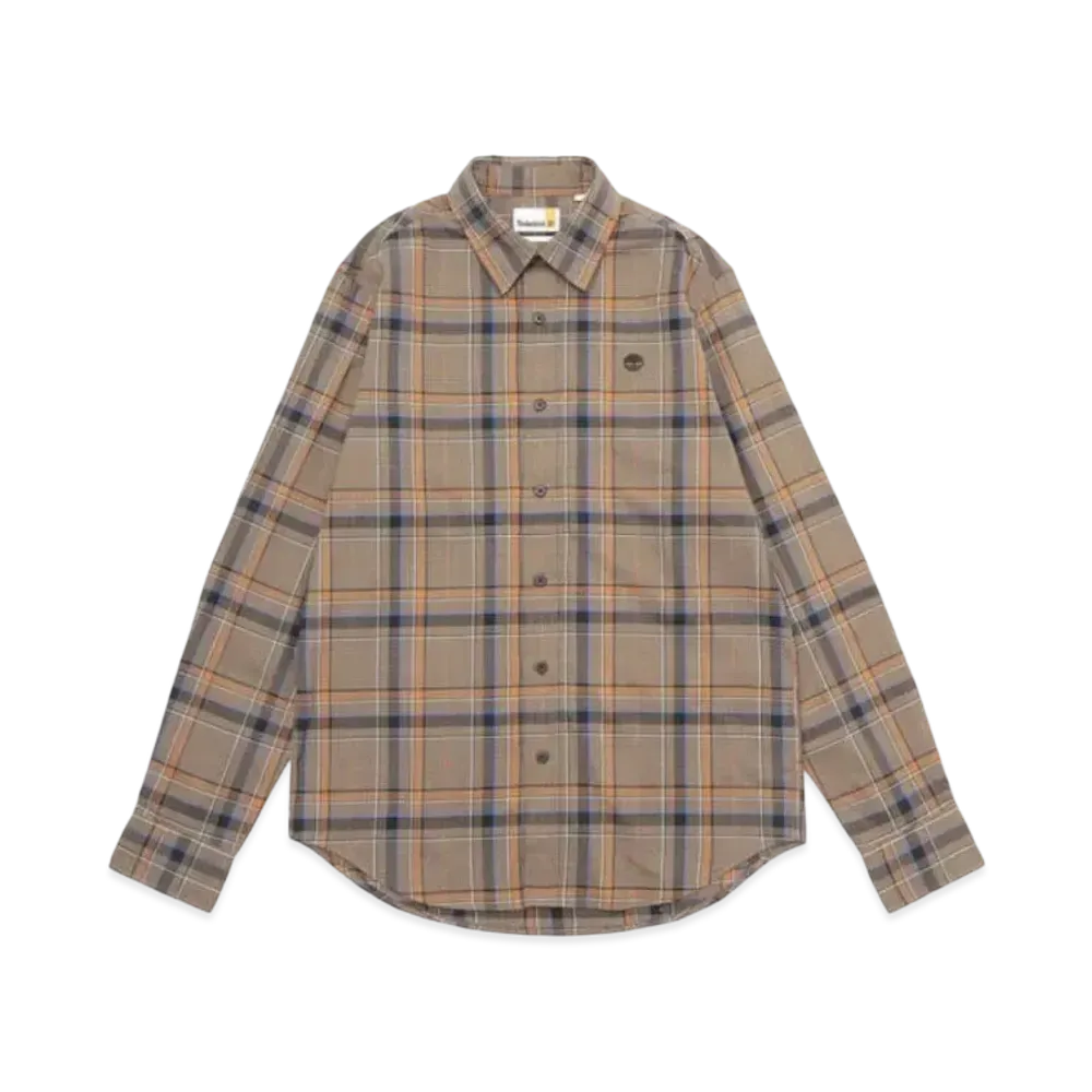 Timberland Men's Brushed Twill Check Shirt "Chocolate Chip"