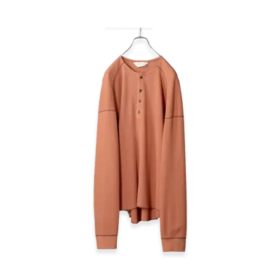 ANCELLM C/CA Henley LS T-Shirt "Orange"